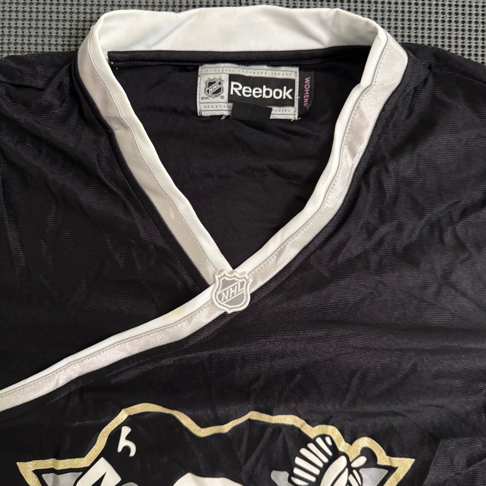 Reebok Pittsburgh Penguins NHL Womens Jersey Black White Long Sleeve Large - Picture 4 of 7